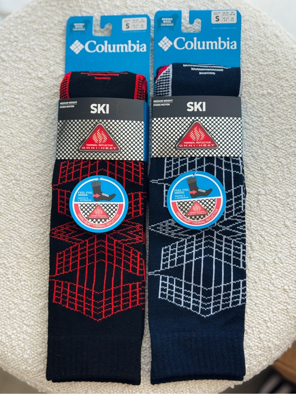 NWT Columbia Merino Wool Snow/Ski Socks (set of 2) - Sz Small